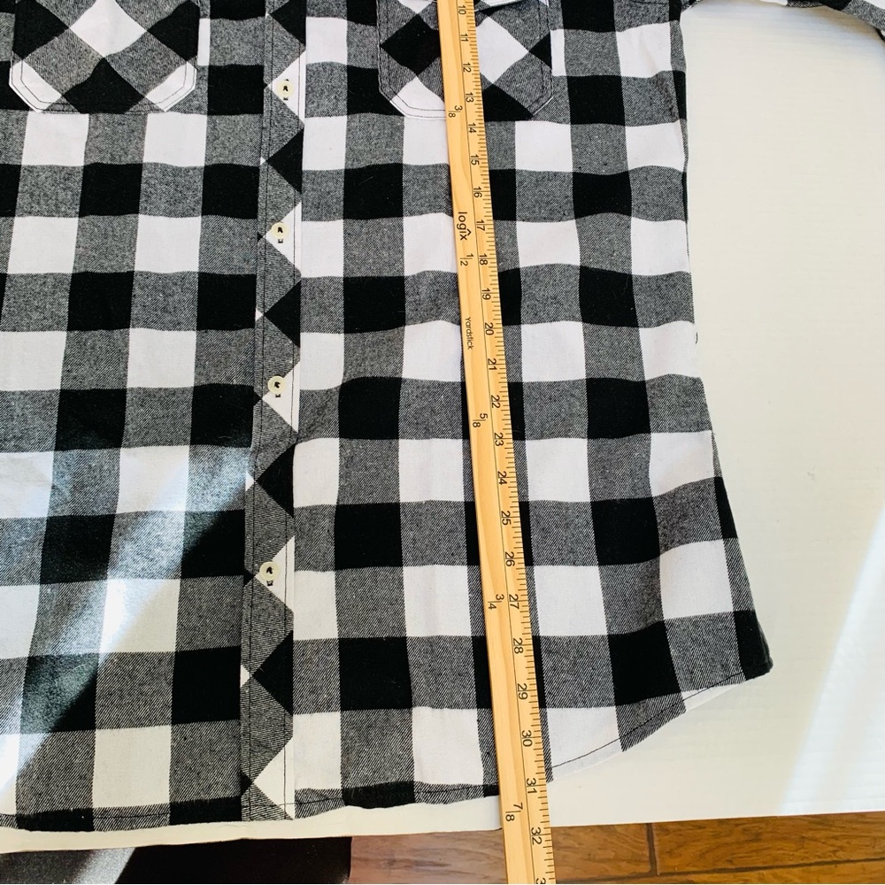 Design in Italy Black and White Buffalo Plaid Men's Shirt large/tall - Picture 3 of 7